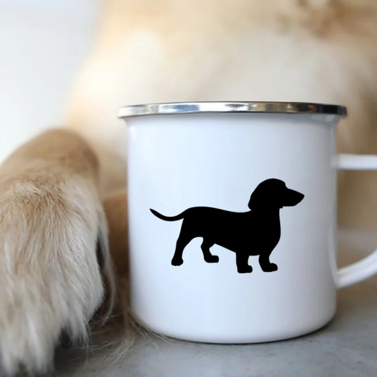 I Love Dachshunds perro esmalte tazas de café Camping Picnic hoguera f