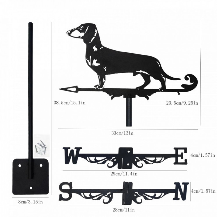 Paleta de Metal con forma de perro salchicha, decoración de techo de p