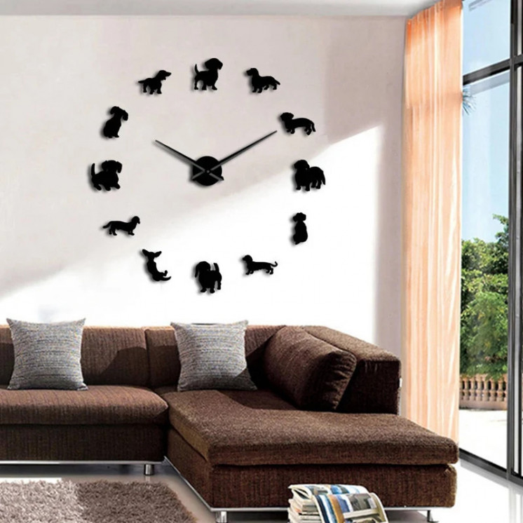 Reloj de pared gigante sin marco con efecto de espejo, arte de pared d