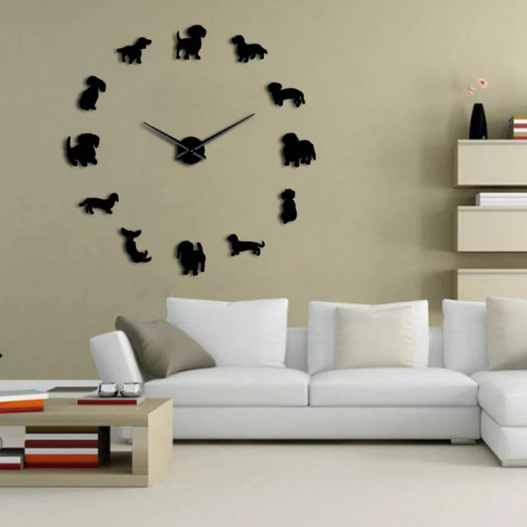 Reloj de pared gigante sin marco con efecto de espejo, arte de pared d