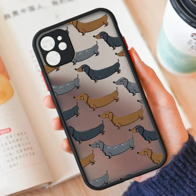 Funda de teléfono con diseño de perro salchicha, carcasa bonita para I