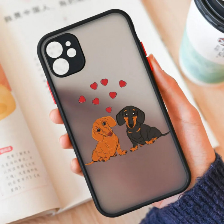 Funda de teléfono con diseño de perro salchicha, carcasa bonita para I