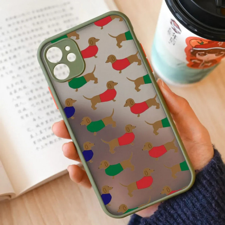 Funda de teléfono con diseño de perro salchicha, carcasa bonita para I