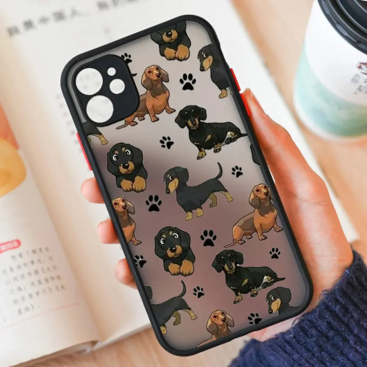 Funda de teléfono con diseño de perro salchicha, carcasa bonita para I