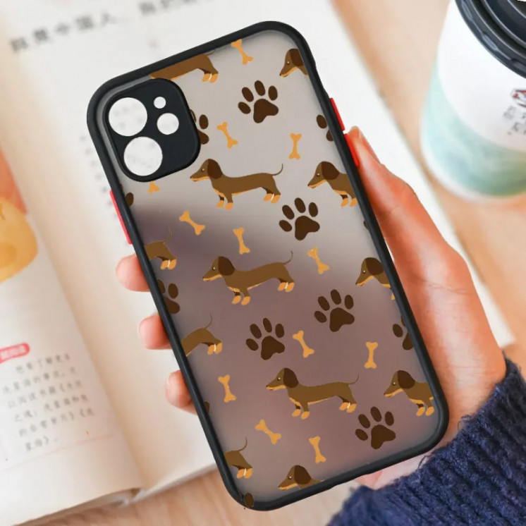 Funda de teléfono con diseño de perro salchicha, carcasa bonita para I