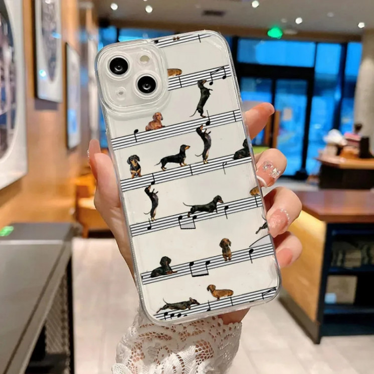 Funda de teléfono con diseño de perro salchicha para iPhone, carcasa b