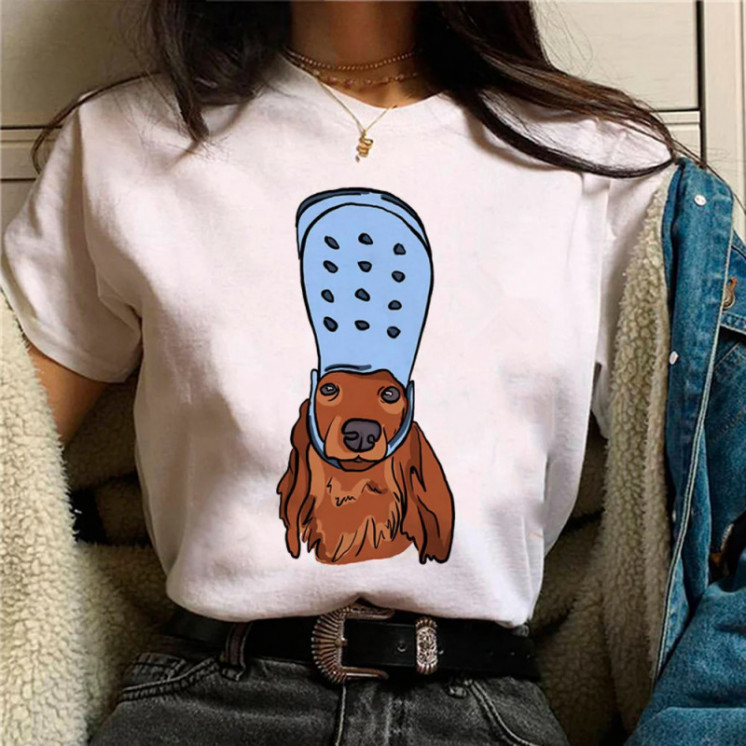 Camiseta de salchicha de perro salchicha para mujer, ropa de calle de 